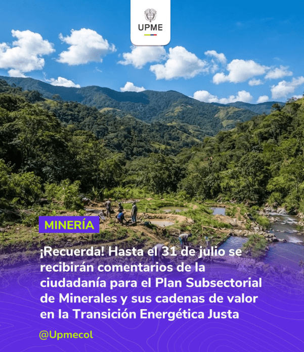 Consulta ciudadana plan subsectorial minerales 2026